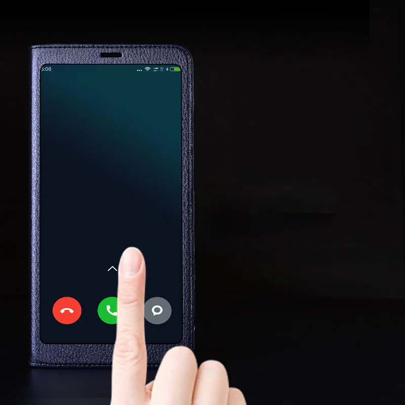 Чехол для Xiaomi Mi 8 lite откидной из искусственной кожи с полным окошком чехол Mi8