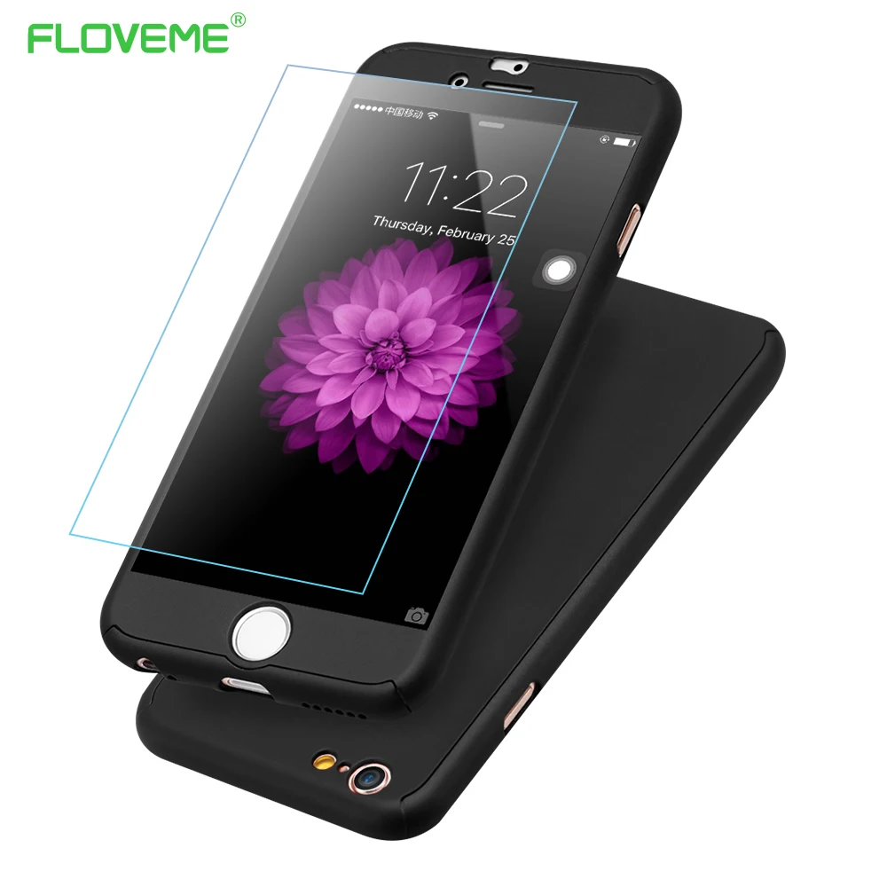 FLOVEME для iPhone 5S 5 чехол 360 градусов крышка 7 7plus 6 6s Чехол передняя стеклянная пленка