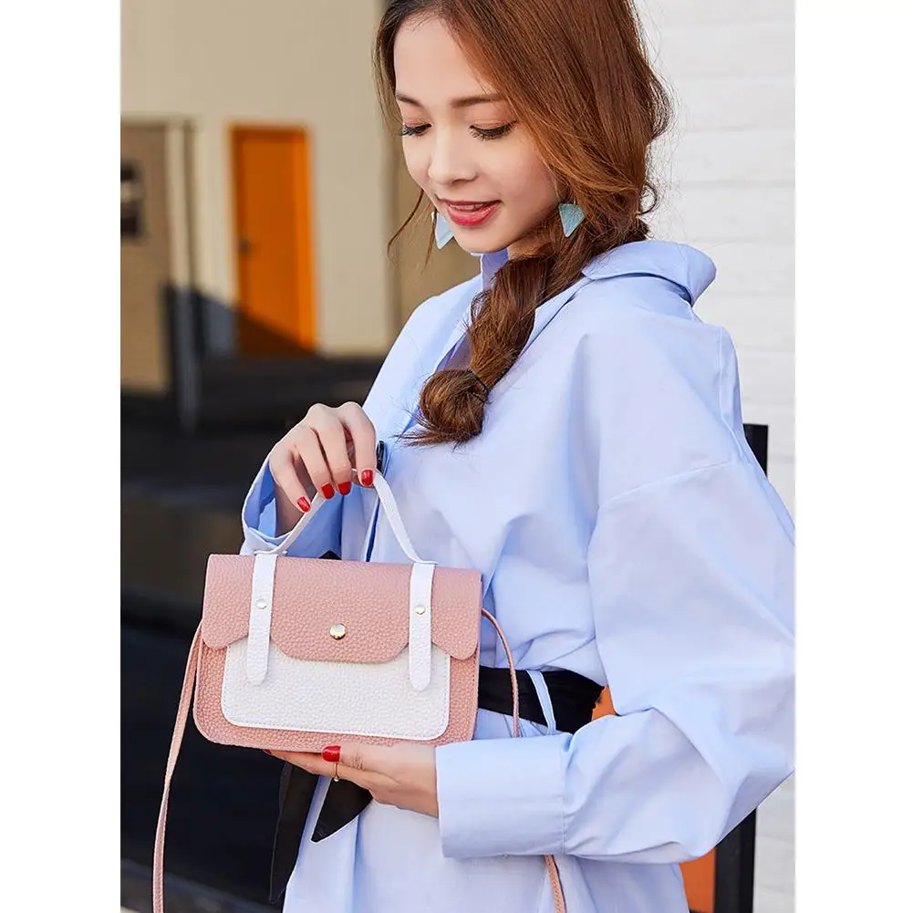 2019 Summer Fashion Women Shoulder Bag Mini Leisure Matching Color Square Shape Messenger Bags PU leather Handbags Clutch | Багаж и сумки