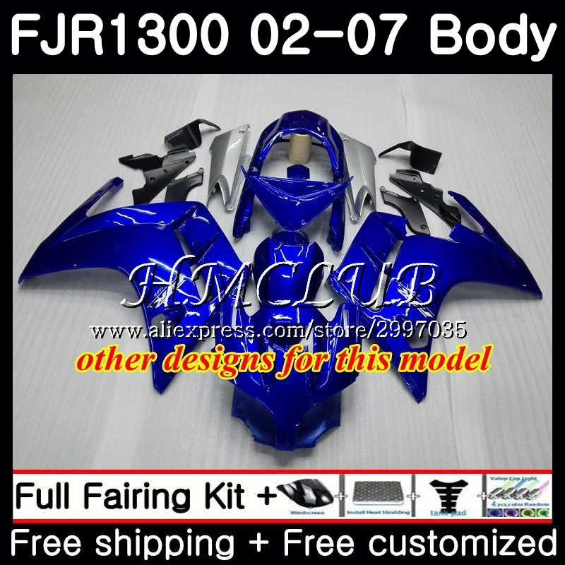 Обтекатель FJR1300A для YAMAHA FJR 1300 2001 2002 2003 2004 2005 2006 4HC.8 цвет блестящий черный FJR1300 01 02 03 04