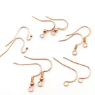 100 шт 316L нержавеющая сталь цвета розового золота серьги крючок для ушей DIY серьги в поисках