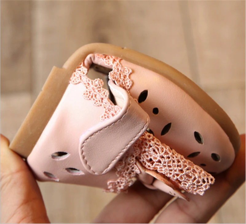 3-8 Years Princess Baby Girl Shoes Hook Lace Flowers Children Dance Fashion Leather Party Infant SHoes |
