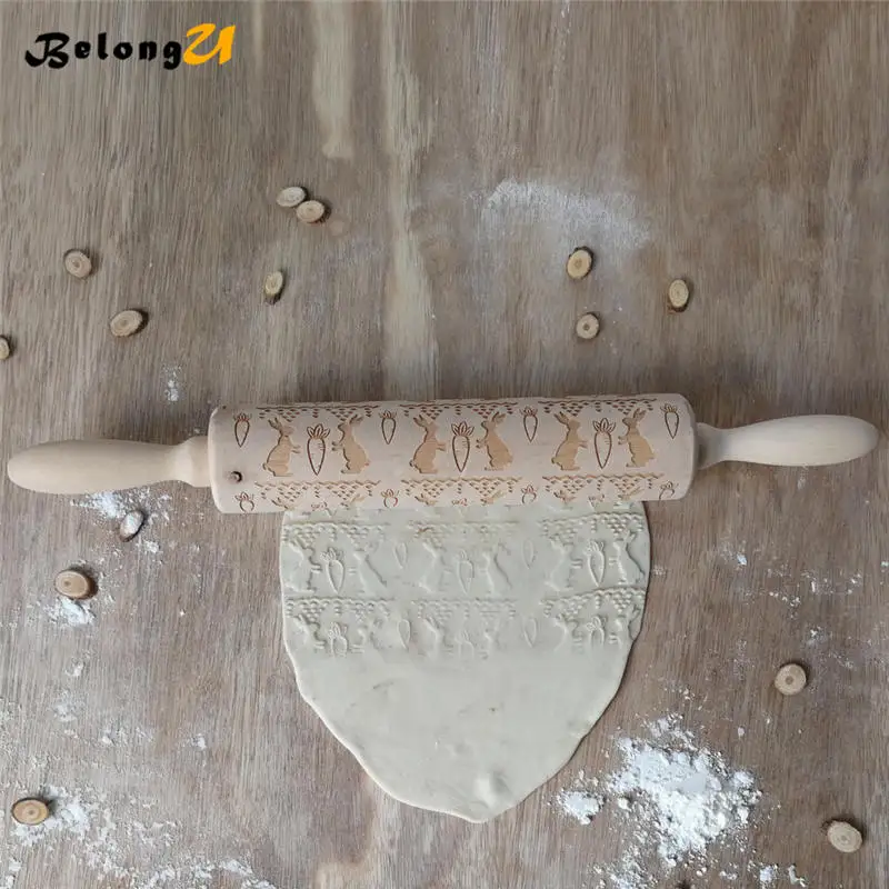 Easter Wood Rolling Pin Party Holiday DIY Decorations for Bakeware Cake Pizza Cookie Tools Baking Pastry Tool Pins Decor | Дом и сад