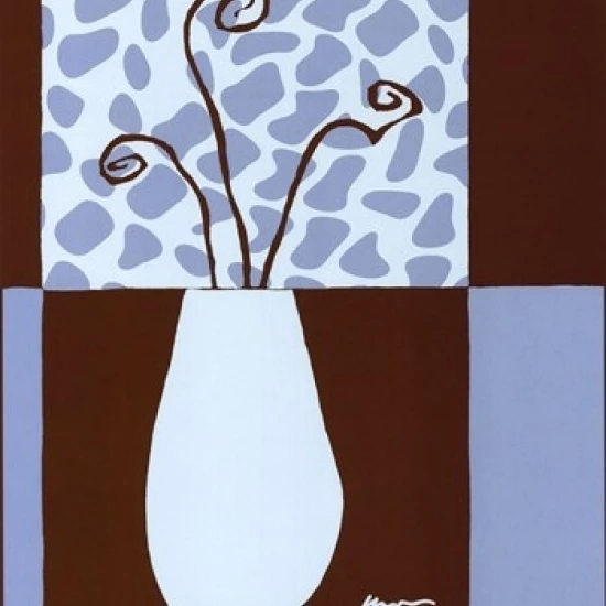 Минималистский цветы в синий III плакат печать Дженнифер голдбергер (13x19)|Таблички