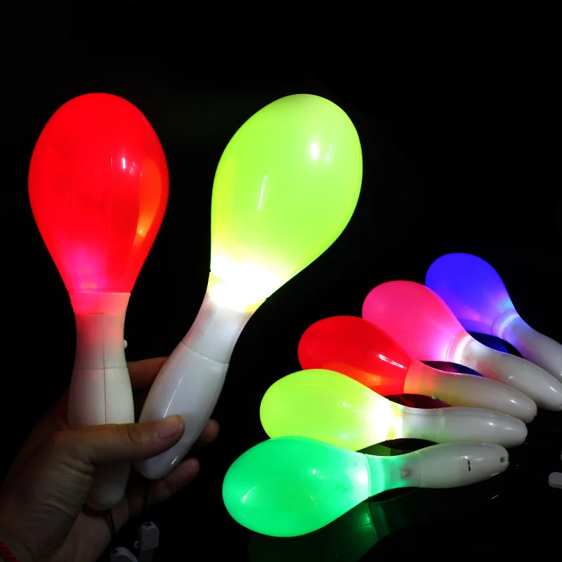 2 шт мигающий многоцветный светодиодный свет maracas неоновый сенсорный