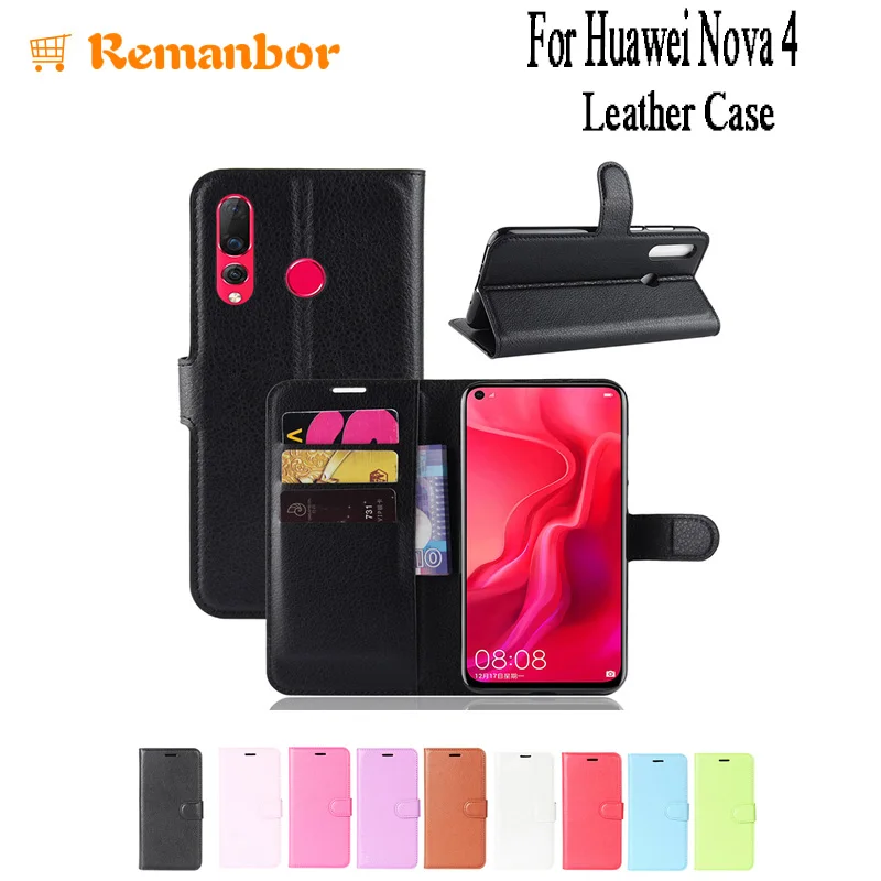 Remanbor для huawei Nova 4 из искусственной кожи чехол с карты карман Защитная крышка флип