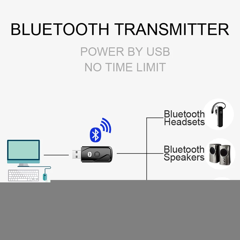 Bluetooth-передатчик DISOUR V4.2 мини-USB беспроводной адаптер для ТВ ПК поддержка
