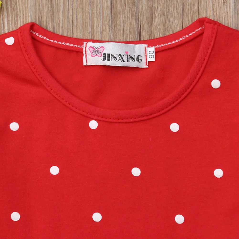 Toddler Baby Girls Christmas Dresses Xmas Deer Dot A-Line Kids Dress Outfit Costume Holiday Gift Autumn Cotton Clothes 6M-6Y | Детская