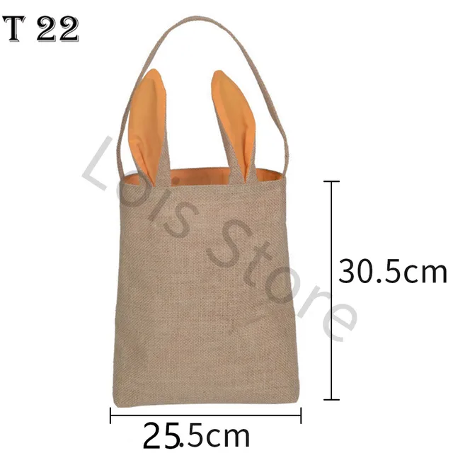 1pcs New Cute Bunny Ears Design Easter Bag Cloth Tote Handbag Basket for Eggs Candy Gifts Hunting at Easter Party Festival Bags 10