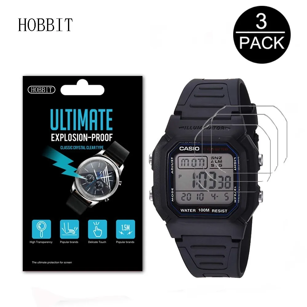 

For Casio W800H-1AV Nano Explosion-proof Screen Protector High Definition Anti-shock Screen Guard For casio Classic Sprot Watch