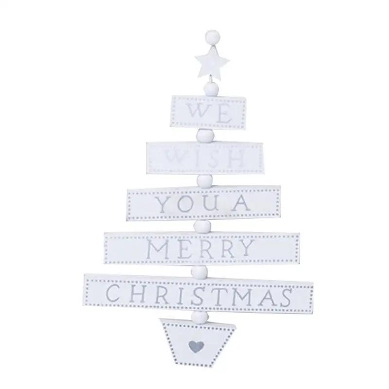 Christmas Tree Shape Pendant Decorations Innovative Wood Ornaments Painted Letters | Дом и сад