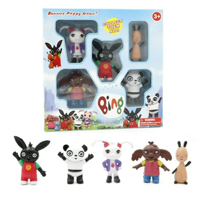 5 шт. bing пластиковая фигурка игрушка Сула флоп hoppity вуш пандо Банни кролики peluche