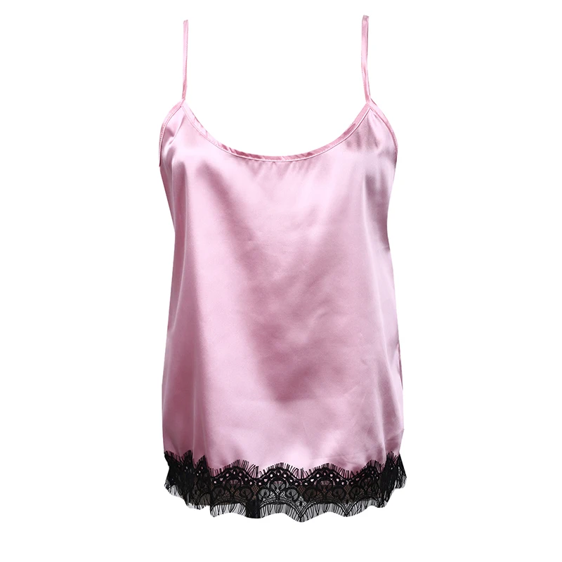 Кружевные майки женский комбинированный Топ сексуальный желтый шелковый топ