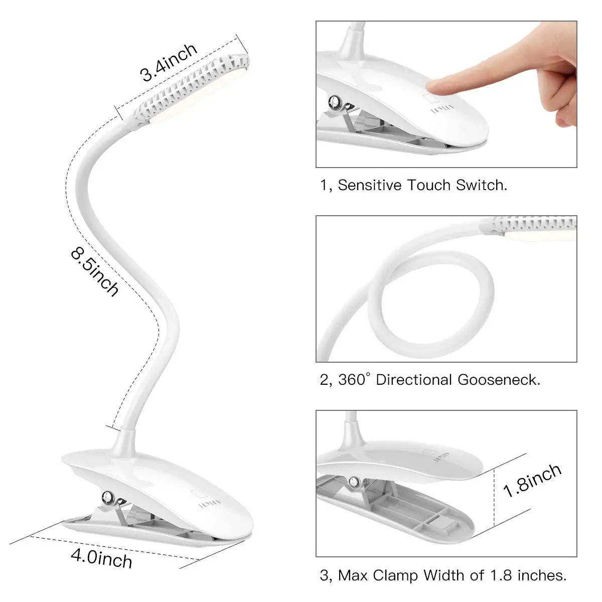 Ультра-яркий теплый Led свет книги 3 яркость Уход за глазами Usb аккумуляторная