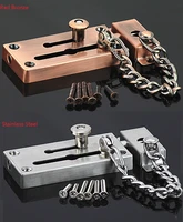 stainless steel slide bolt latch gate latches safety door lock with anti theft chain