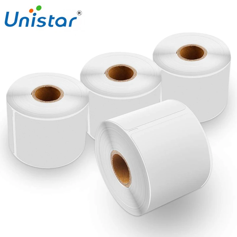 Unistar 4 рулона 30256 совместимый для Dymo большой доставка этикетки 59 мм x 102 Яркий белый