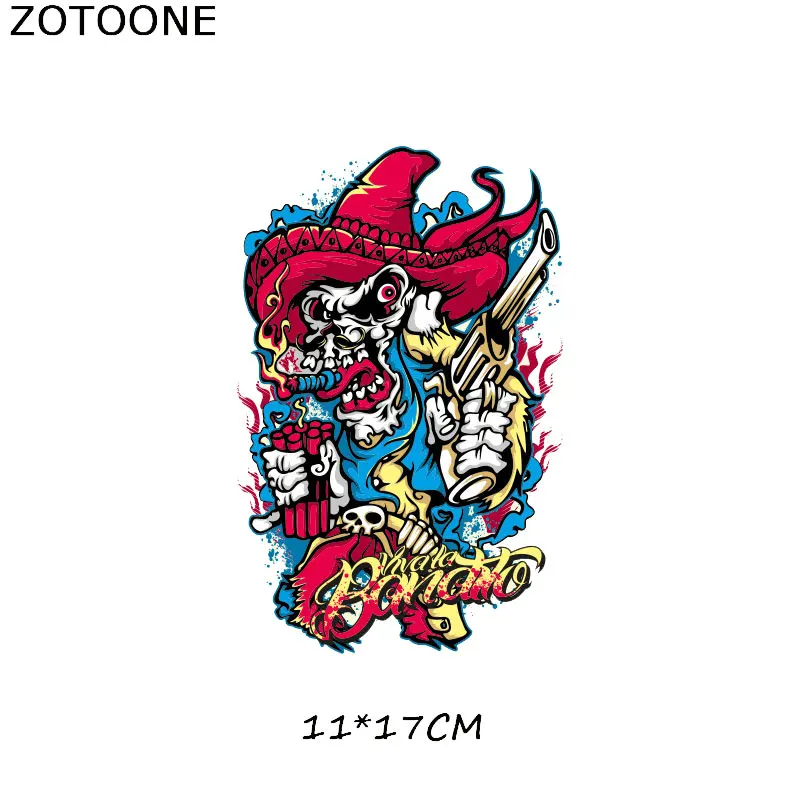 Нашивки ZOTOONE Iron On Skull для одежды термопереводные Стикеры сделай сам футболка