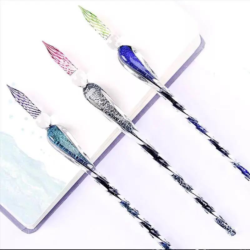 

Starry sky Glass Pen Gold Powder ink Pen Glass Dip Pen 12 constellation ink For Writing Fountain pen set Gift Box Art Supplies