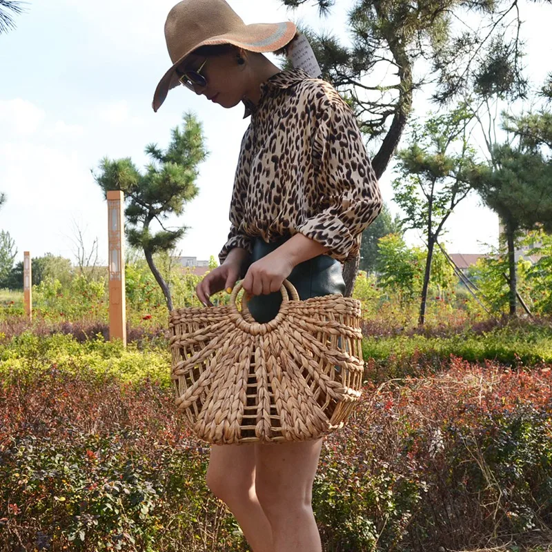 Плетеная Сумка из шелухи кукурузы женская летняя Праздничная соломенная сумка