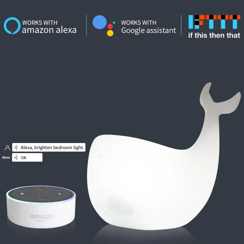 Кит Форма WiFi умная настольная лампа совместима с Alexa Голосовое управление ручной