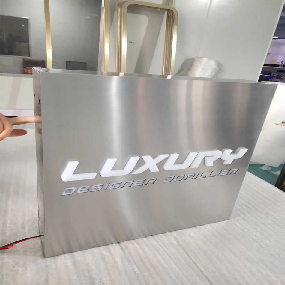 outdoor advertising signage waterproof light box stainless steel LED acylic frontlit sign light box