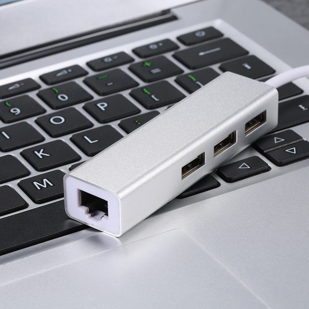 USB 2 0 Type C 3 портовый концентратор Быстрый Ethernet адаптер RJ45 100mbps сетевая карта