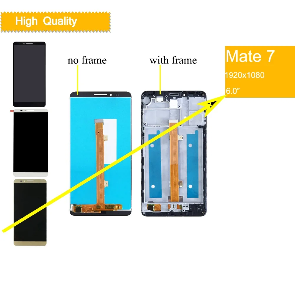 10 шт./лот ЖК дисплей Чехол для мобильного телефона HUAWEI ASCEND MATE 7 Дисплей Сенсорный