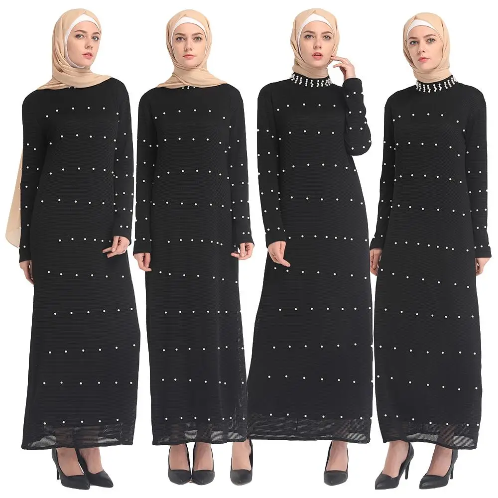 Мусульманский халат Малайзия Abaya Дубай Кафтан платья для женщин Бисероплетение