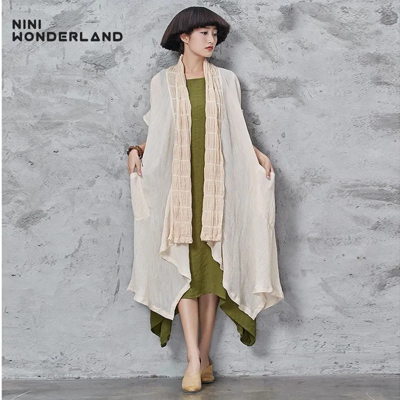 NINI WONDERLAND летний однотонный тонкий Тренч женский короткий рукав летучая мышь