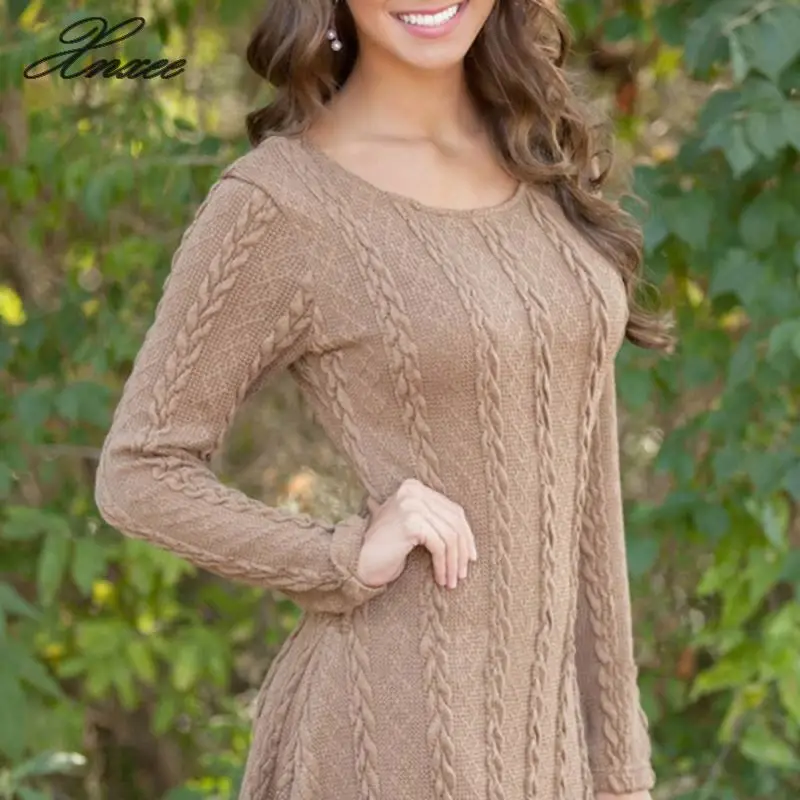 

4XL 5XL Large Size Fashion Casual Long Sleeve Sweater Dress 2020 Winter Dress Femme Short Knitted Dress Plus Size Women Clothing