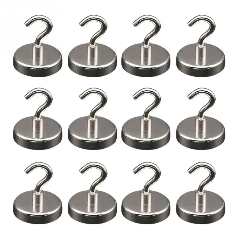 12 шт Магнитные Крючки крюк для турника магнитный держатель Super Heavy неодимовые