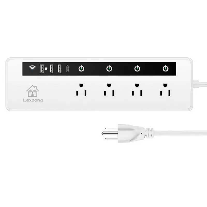 Высокое качество беспроводной WIFI умная розетка 4 порта 3xusb 1xType C приложение