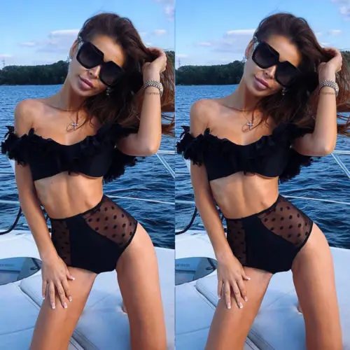 ITFABS Модный женский сексуальный бикини с оборками костюм из двух предметов пуш ап