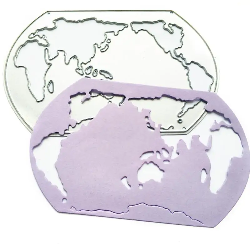 Металлические режущие штампы Карта Мира металлическая крафт бумага DIY ремесло