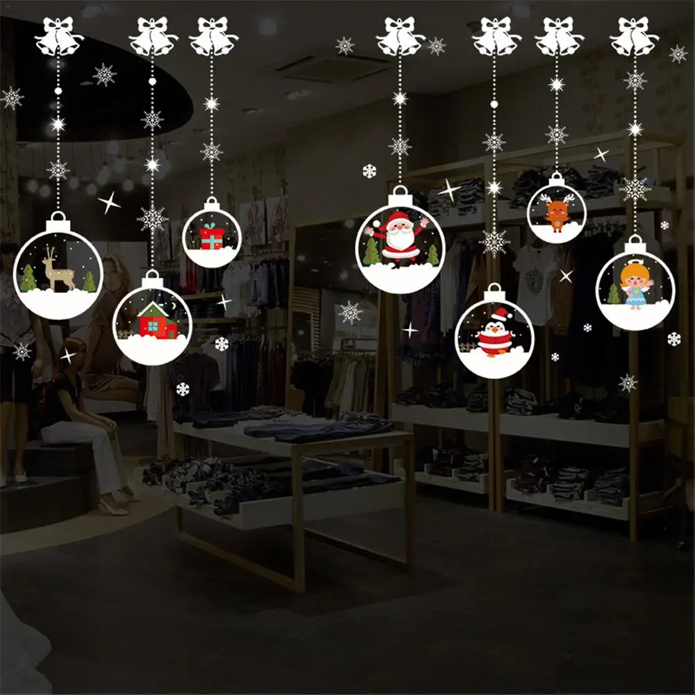 Рождественский хрустальный шар с цепочкой самоклеящаяся Настенная Наклейка для