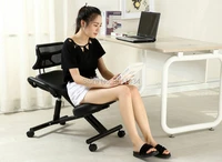 ergonomically designed knee chair leather black chair with caster with back and handle office kneeling chair ergonomic posture