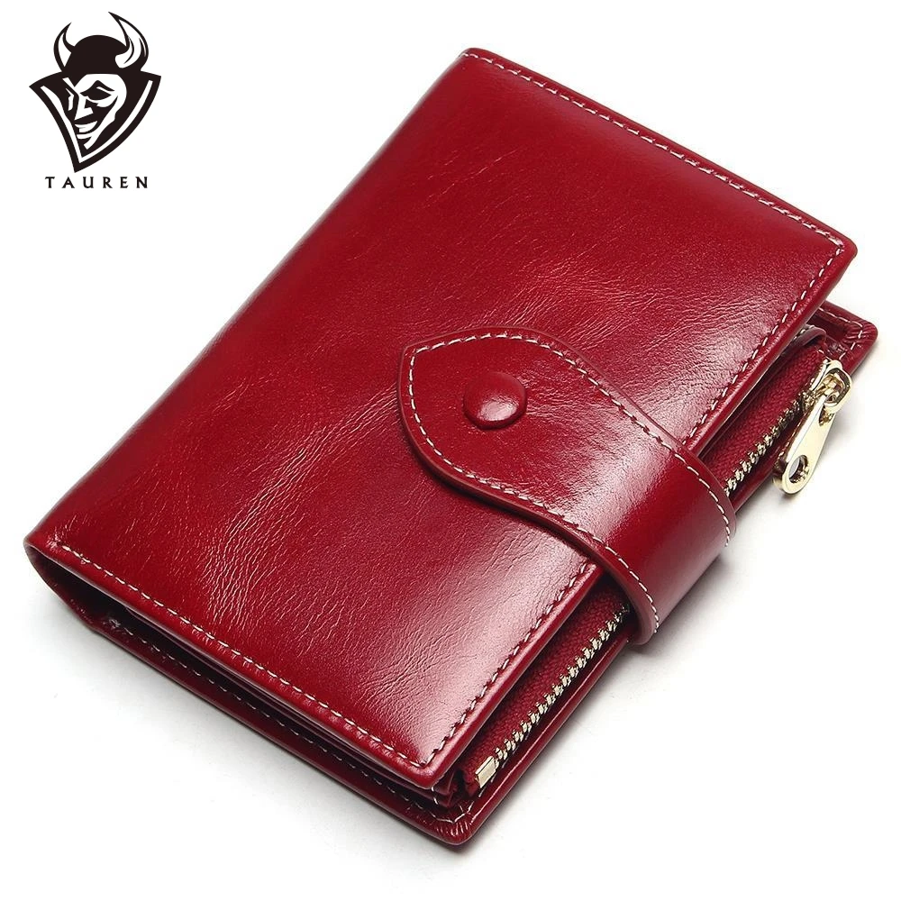 100% Genuine Leather Women Short Wallet Female Small Walet Fashion Lady Mini Zipper Money Bag Vallet Coin Purse Card Holder | Багаж и