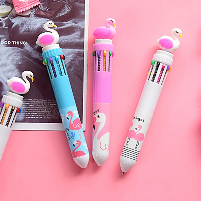 Розовая Звезда многофункциональная 6 в 1 красочная Шариковая ручка Kawaii Единорог