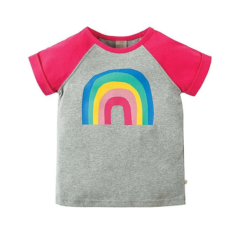 Jumpingbaby 2019 футболка с единорогом для девочек детская одежда маленьких летние топы