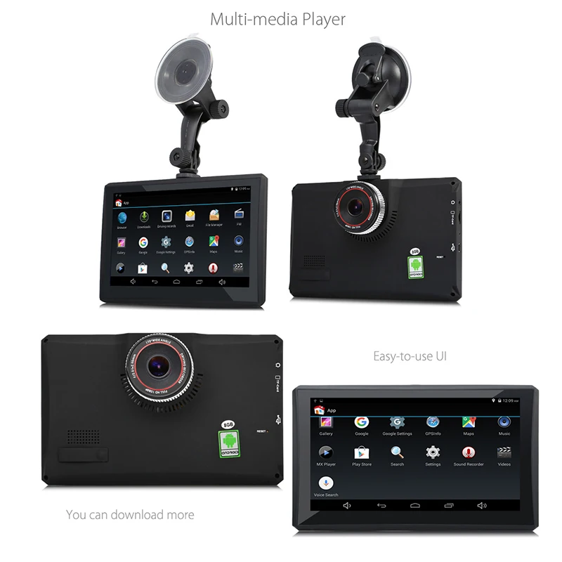 7 &quotAndroid автомобильный планшет gps навигация 170 градусов 1080 P Автомобильный