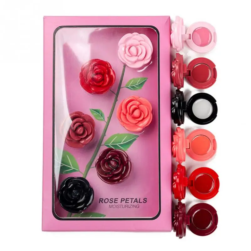 Увлажняющая губная помада в форме листьев розы на День святого Валентина 6 шт.