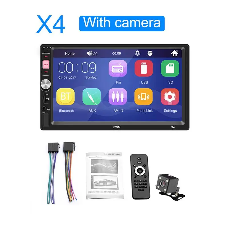 7 &quot2 DIN MP5 плеер автомобиля Bluetooth Сенсорный экран стерео радиокамера поддерживает