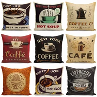 vintageretro coffee cup pillow case throw pillowcase cotton linen printed pillow covers for office home textile