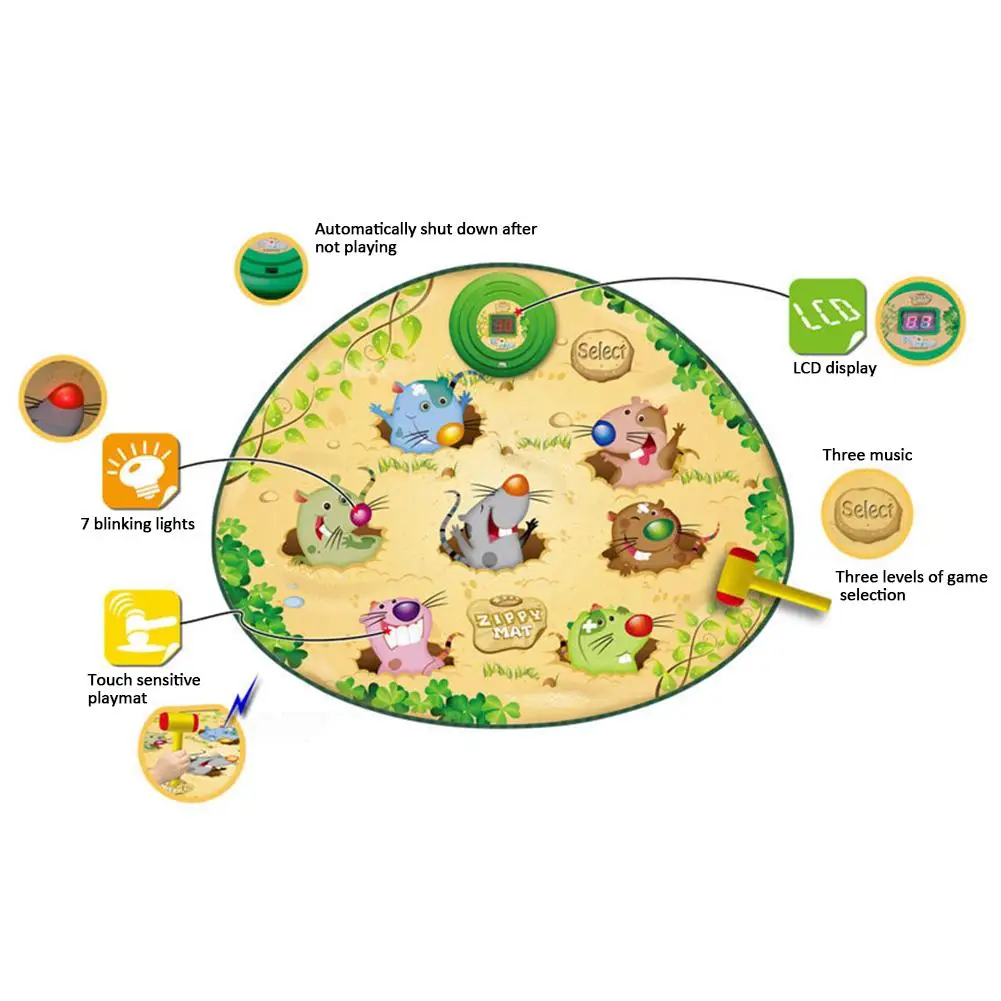 Children's Toy Whac A Mole Game Dance Mat Puzzle Music Toys Educational For Children |