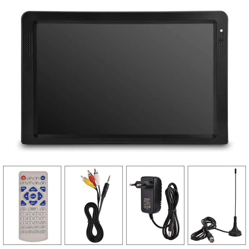 Портативный 12 дюймовый Tft Led 1080P Hd Pvr H.265 Dvbt2 цифровой аналоговый ТВ автомобильный