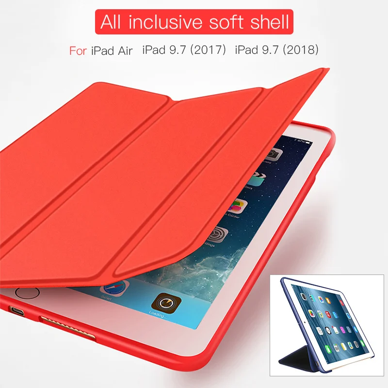 Для нового iPad 9 7 2017 2018 Чехол Мягкий ТПУ силиконовый тонкий смарт ПК задняя крышка