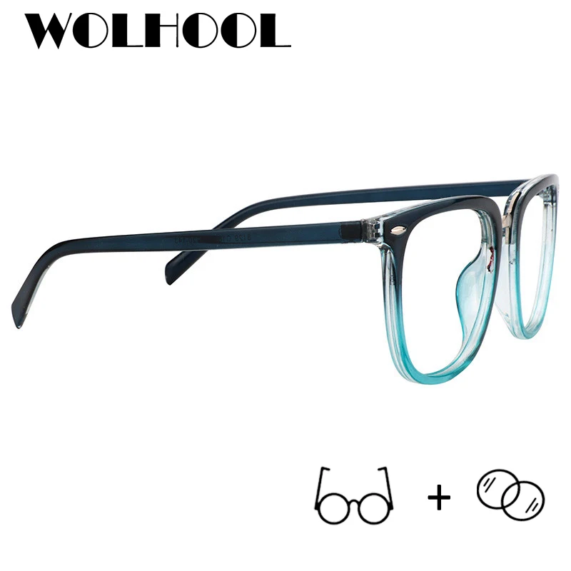 2018 New Square Optical Glasses Clear Lens Myopia Men Blue Eyeglasses Prescription Spectacles |