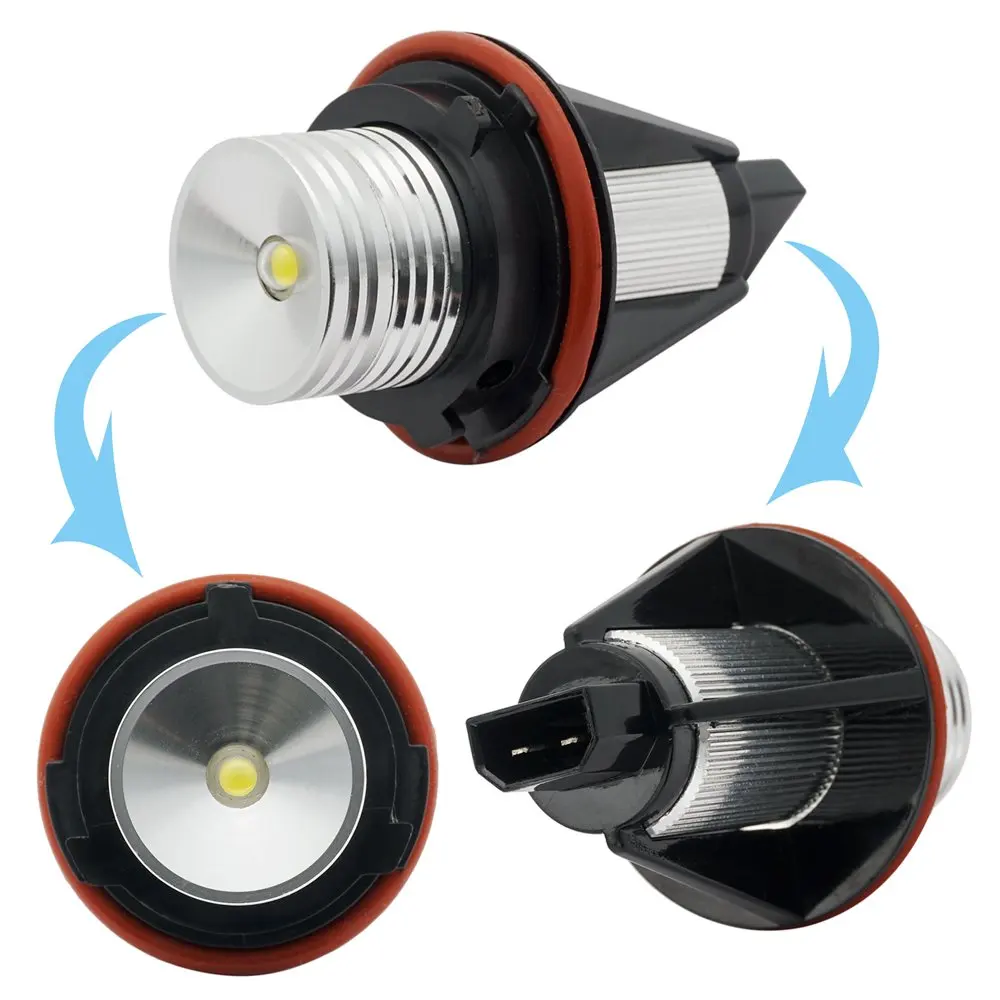 LED Bulb 2*5W Car E53 E63 E64 E65 E66 E83 E87 5 6 7 Series X5 Error Free Xenon White 6000K for BMW Angel Eyes Lights | Автомобили и