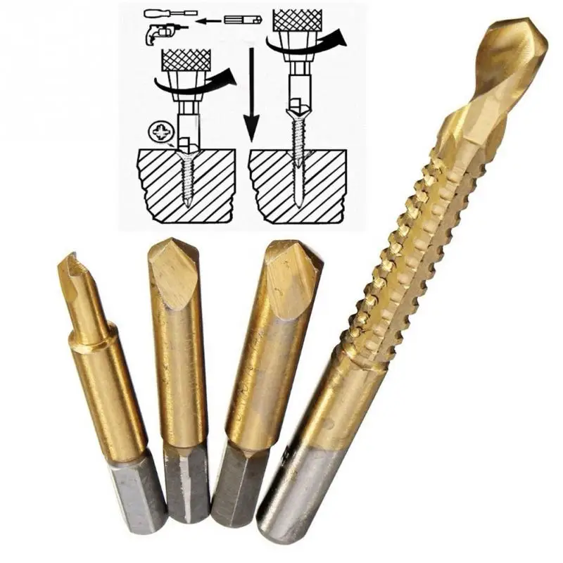 4 шт. HSS поврежденный Винт экстрактор сверла набор легко из болт сломанный винт