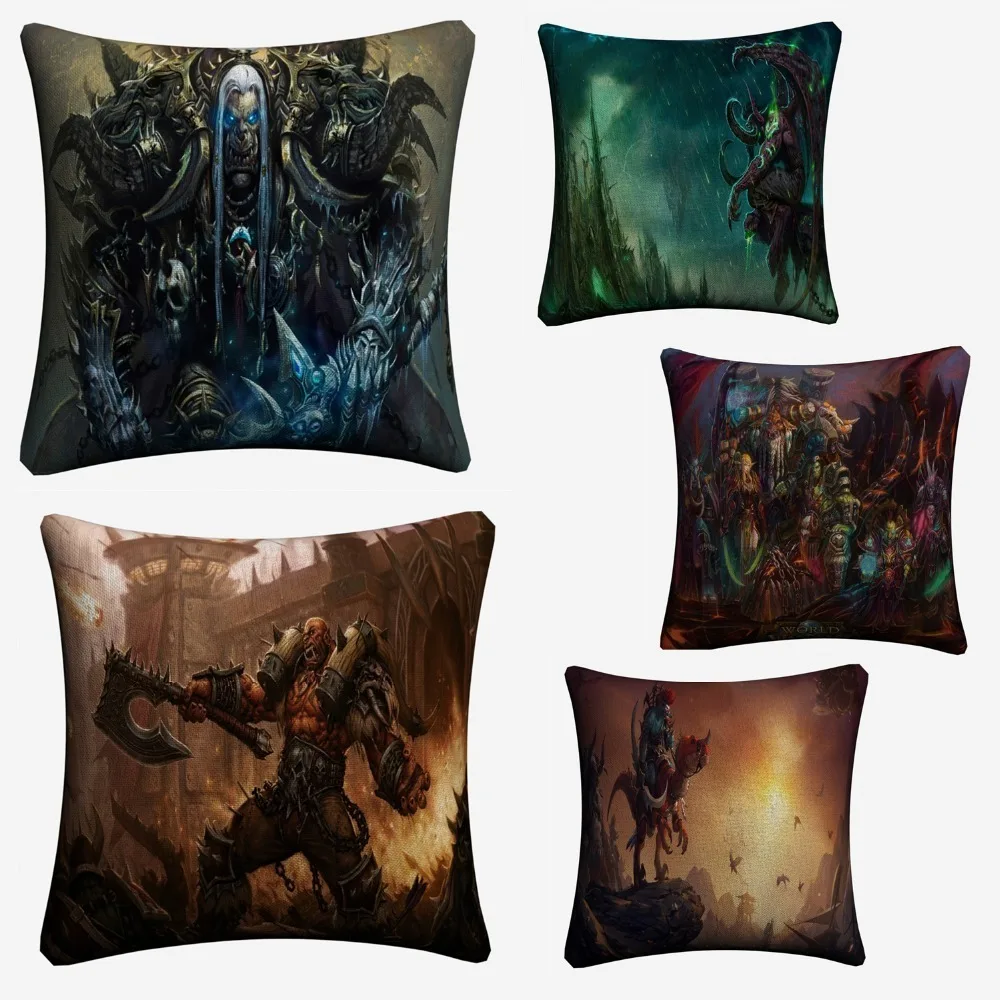 World Of WOW Game Decorative Cotton Linen Cushion Cover 45x45cm Pillow Case For Sofa Chair Pillowcase Home Decor Almofada | Дом и сад